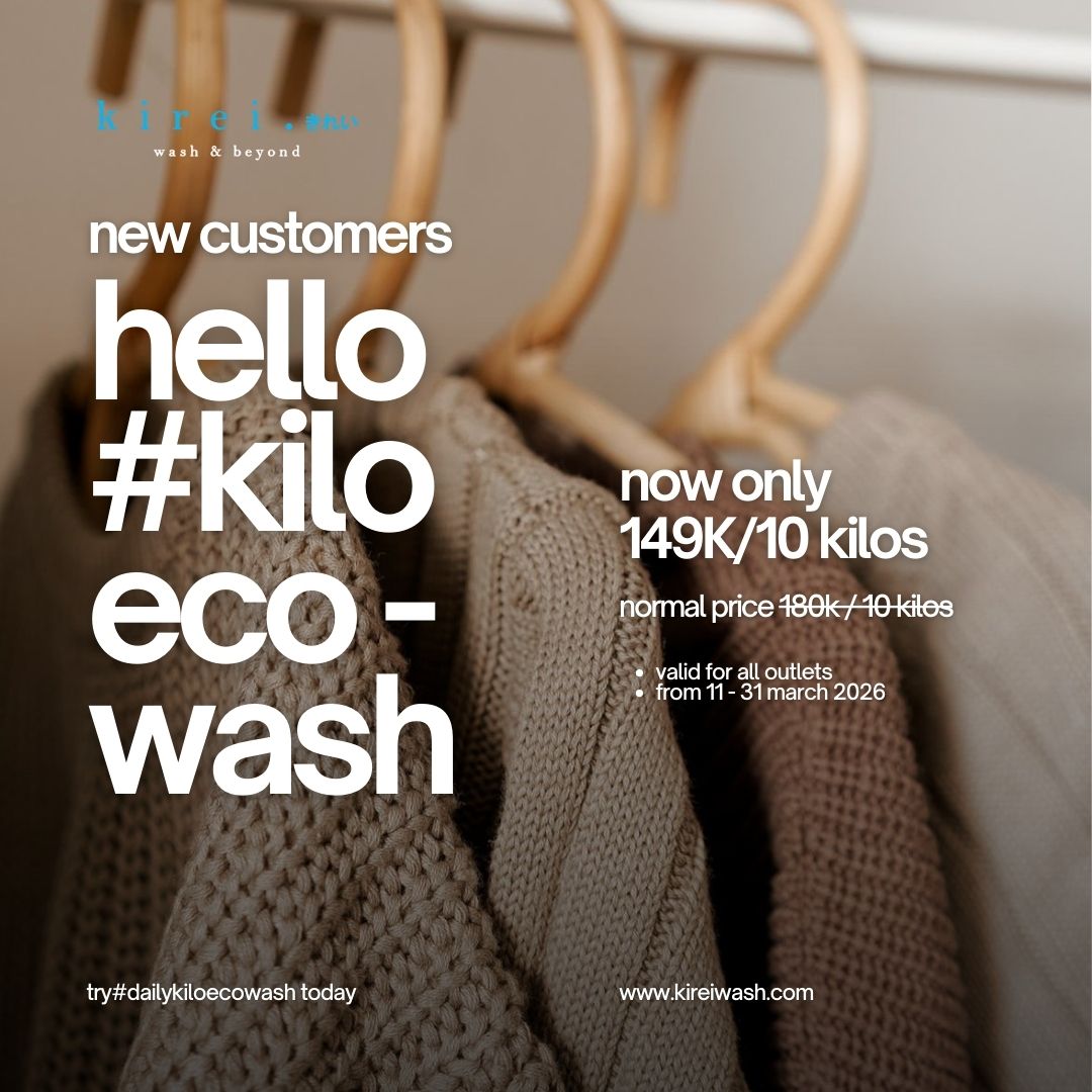 Promo laundry baju kiloan kireiwash maret all outlets