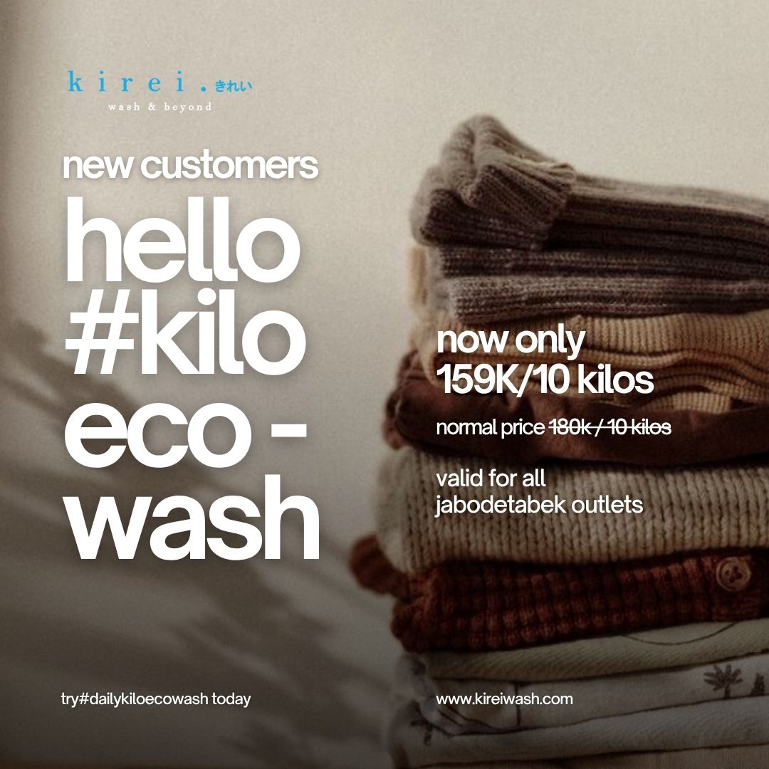 Promo laundry baju kiloan kireiwash April Jabodetabek