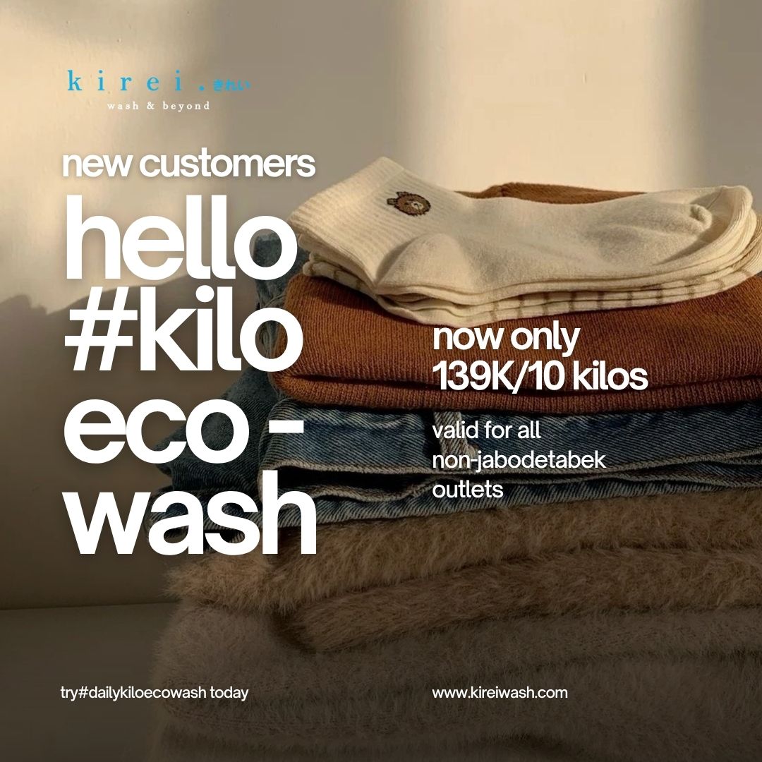 Promo laundry baju kiloan kireiwash April non jabodetabek