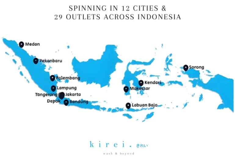 cabang kirei wash 12 kota 29 outlet di indonesia